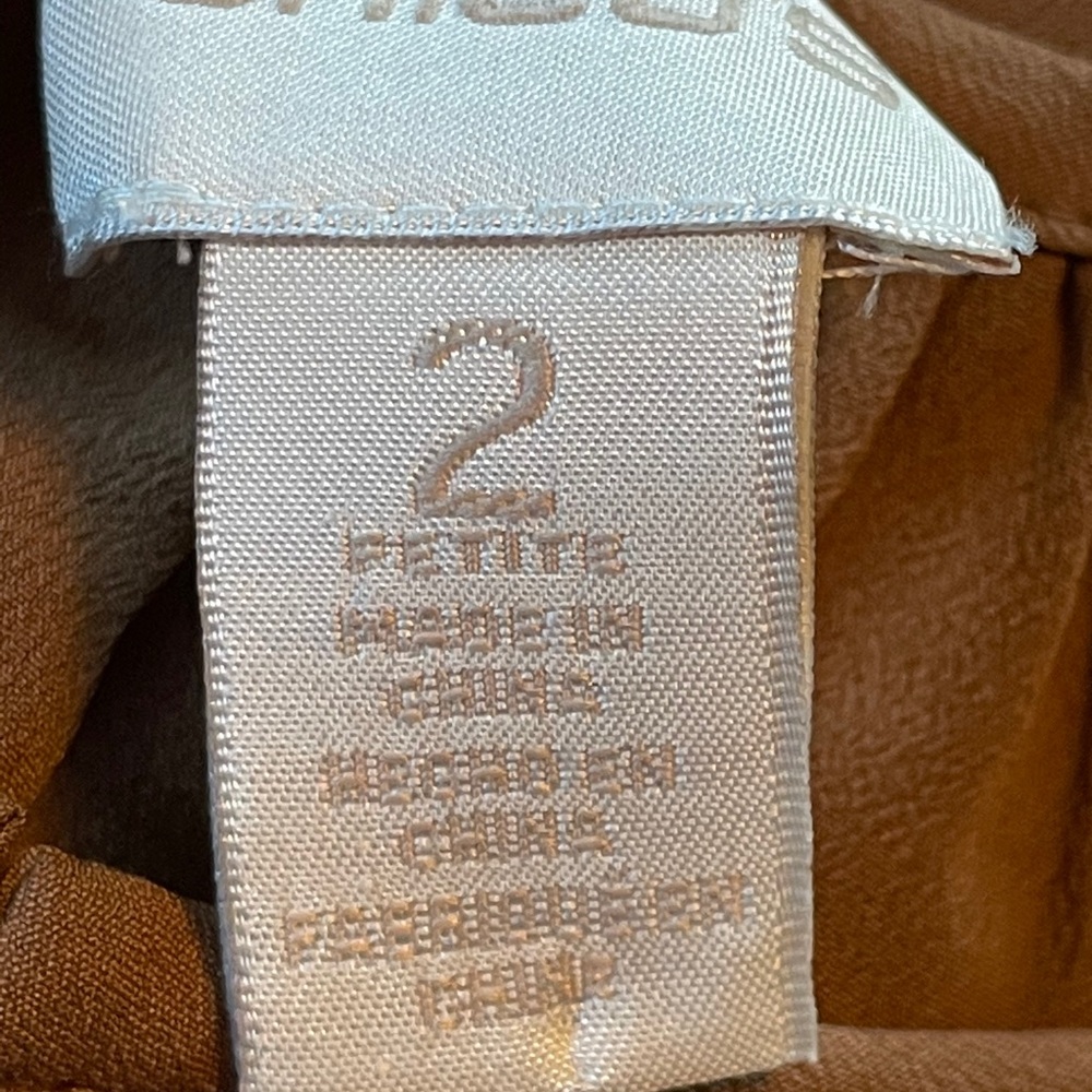 Chico’s $89 brown peasant top size 2P 12/14 - Picture 13 of 14
